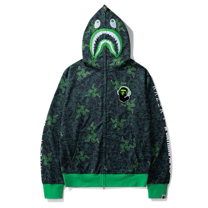 BAPE Green Shark Ape Head Hoodie – TimeDrop